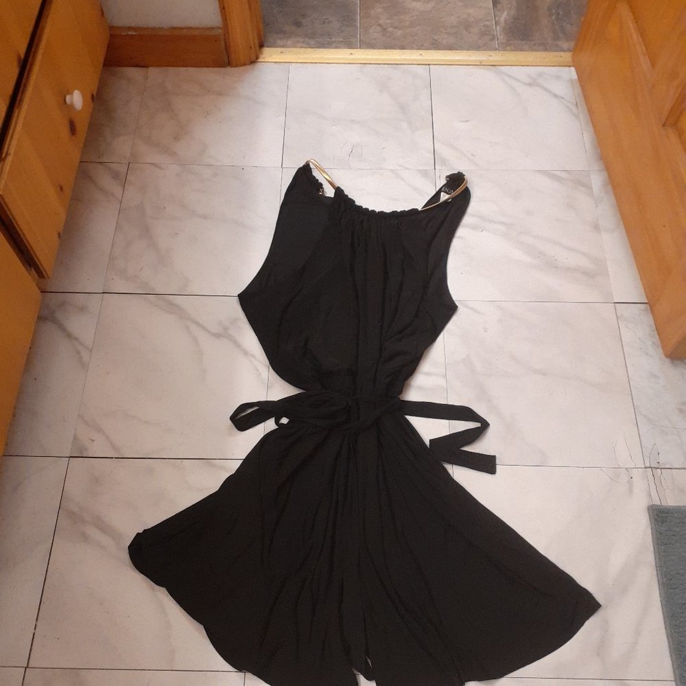 Venus Black Shorts jumpsuit w/ Gold Accents 2x